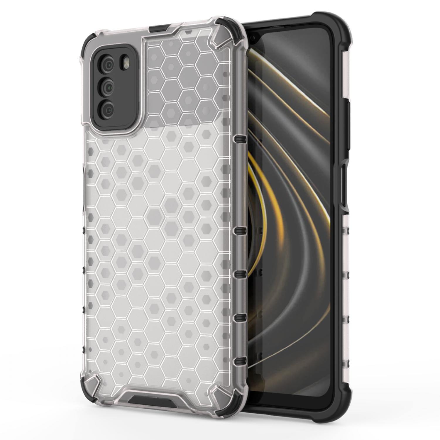 Custodia Honeycomb resistente con telaio in silicone per Xiaomi Poco M3/Redmi 9T - Permatoma