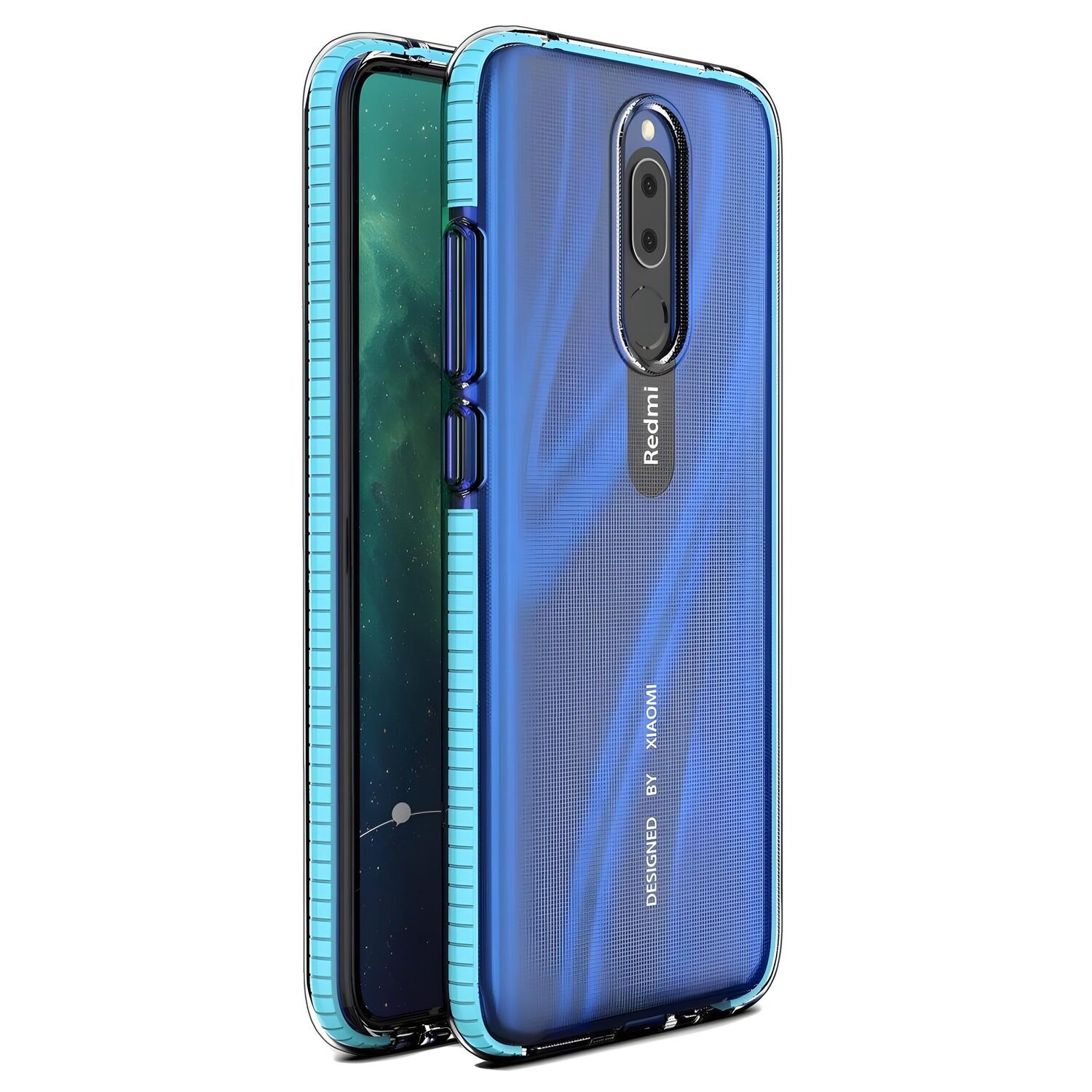Custodia Spring clear TPU per Xiaomi Redmi 8/Redmi 8A - Mėlyna