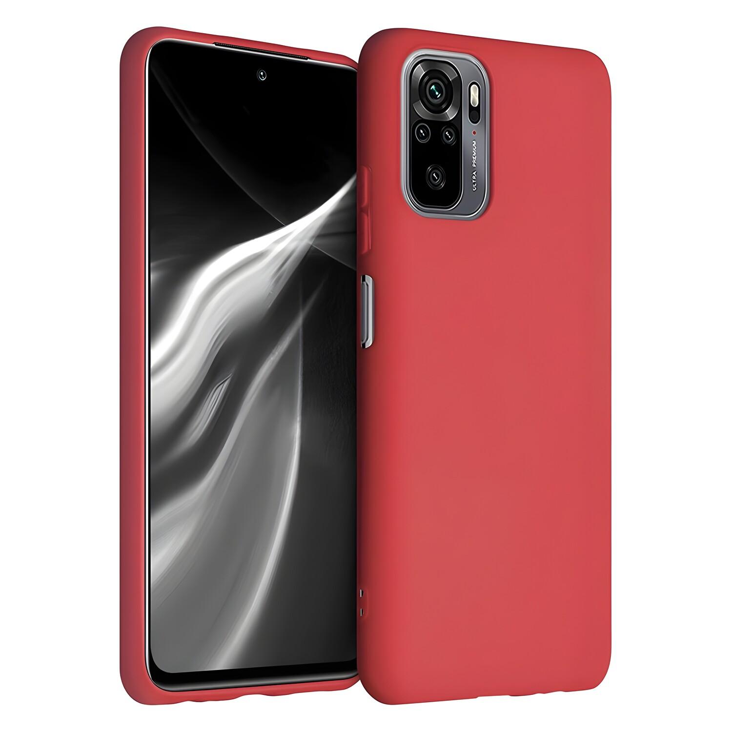 Custodia Silicone Case per Xiaomi Redmi Note 10/Redmi Note 10S - Raudona