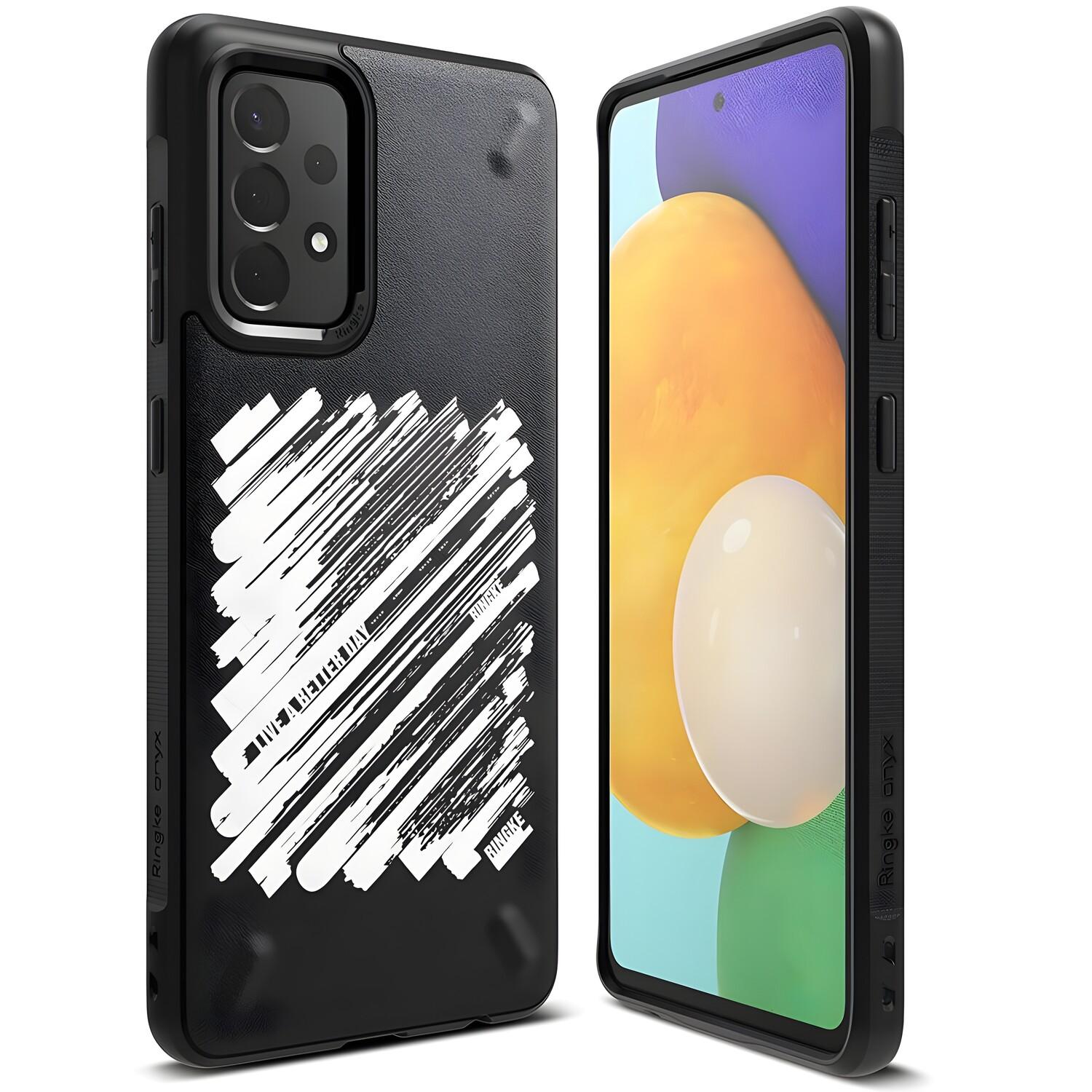Ringke Onyx Custodia Paint per Samsung Galaxy A72 4G - Juoda