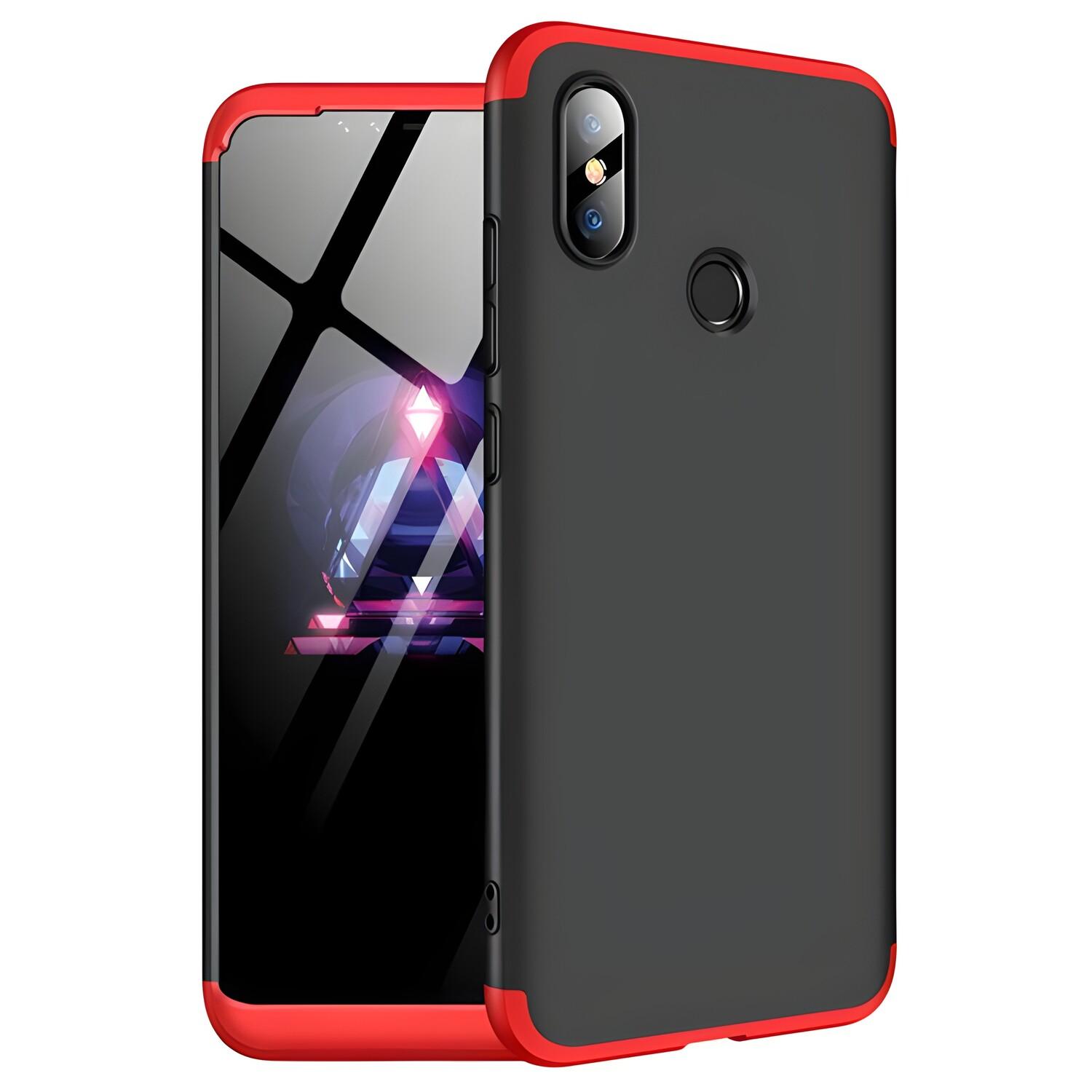 Custodia protettiva GKK 360 - Copertura anteriore e posteriore per Xiaomi Mi 8 SE - Juoda/Raudona