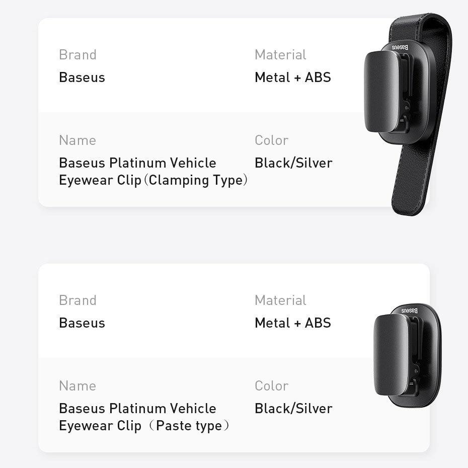 Baseus supporto per occhiali da auto – Argento