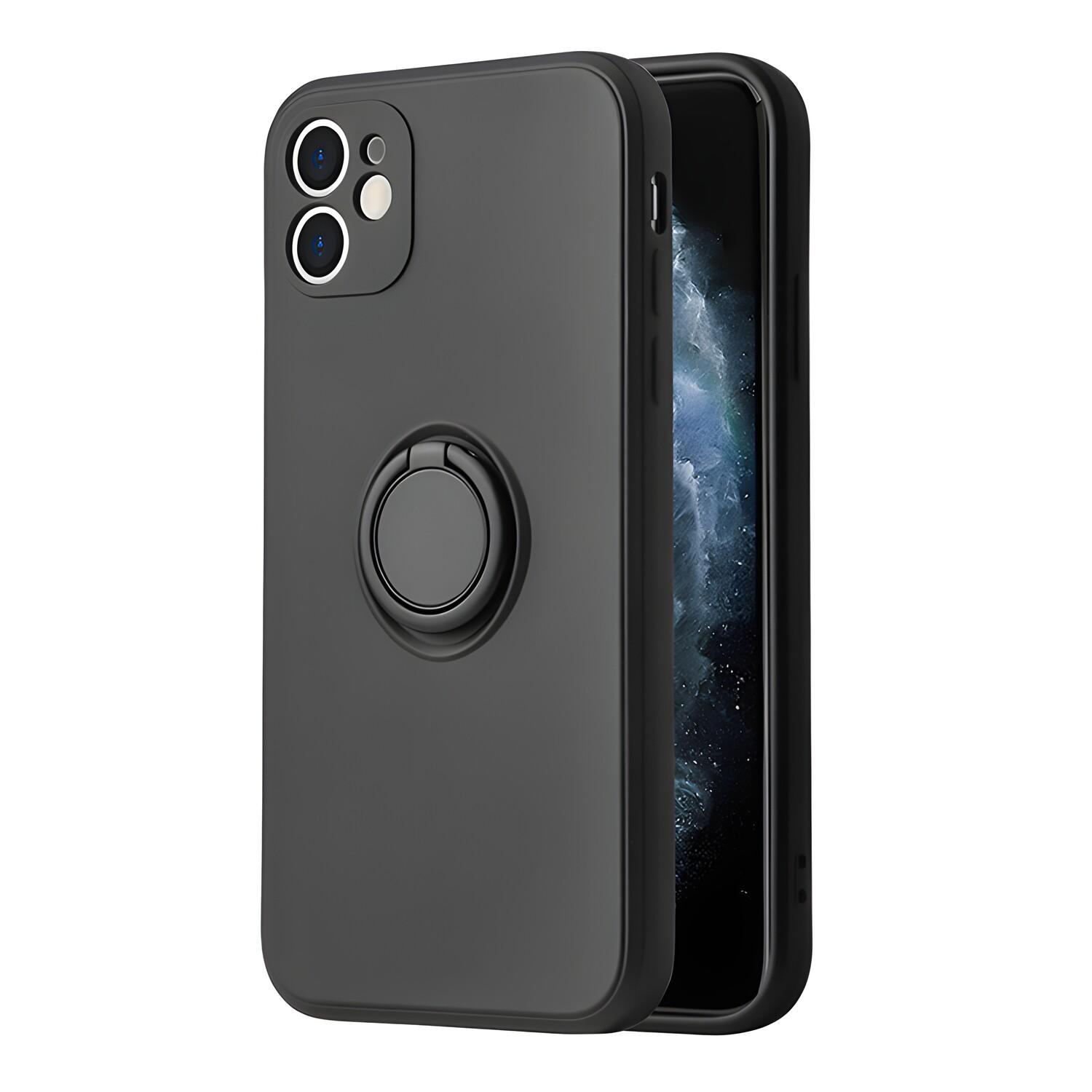Vennus Custodia in silicone con anello per Samsung Galaxy S8 - Nera