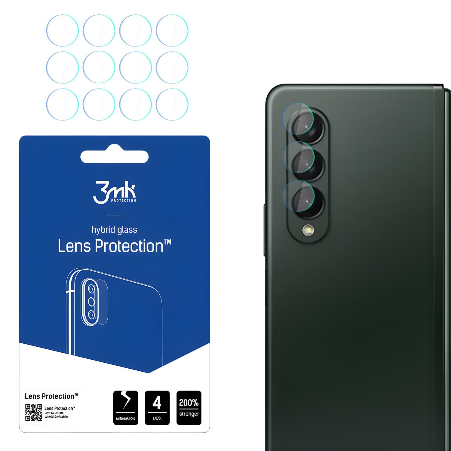 4x Vetro per la fotocamera 3mk per Samsung Galaxy Z Fold 3 - Permatoma