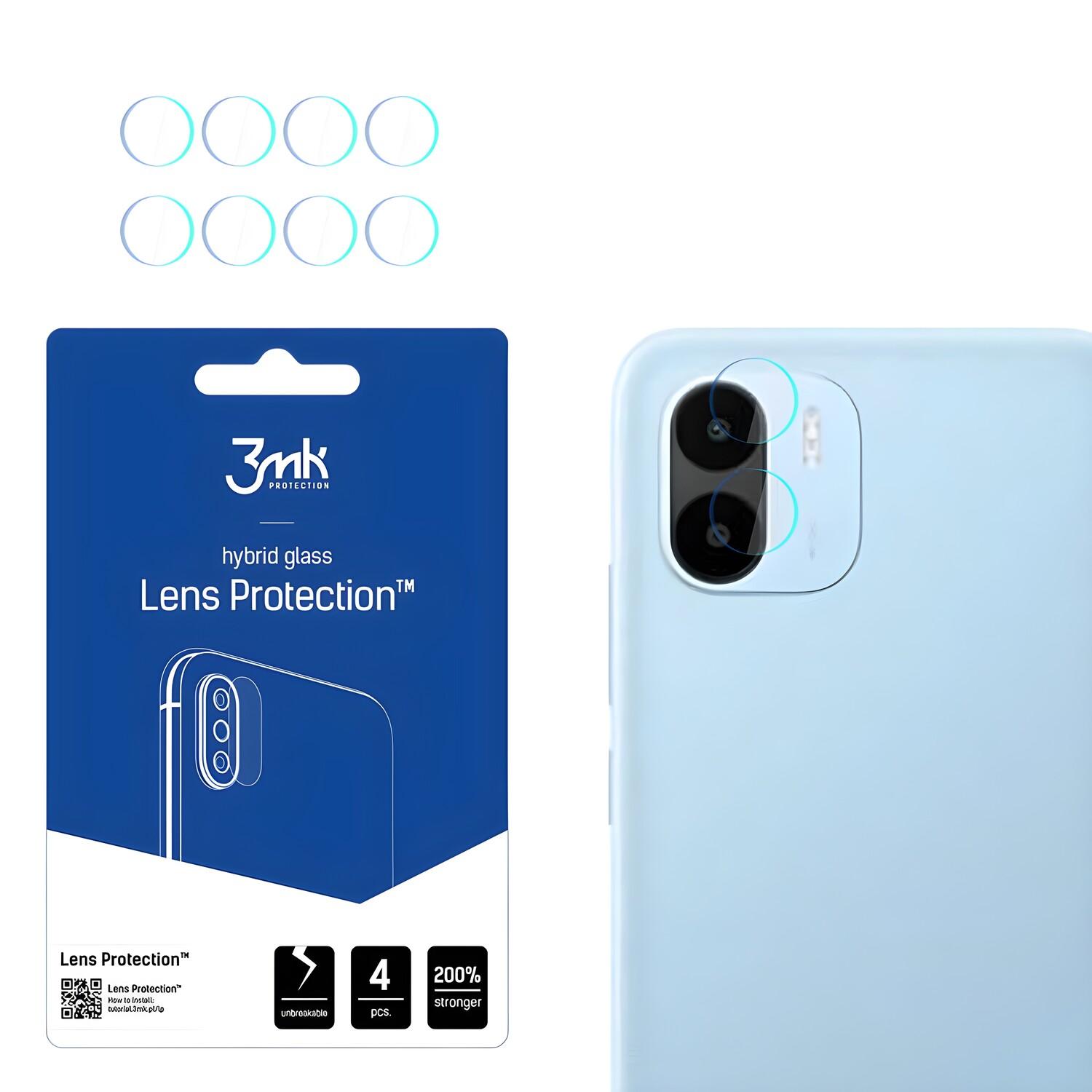 4x Vetro per la fotocamera 3mk per Xiaomi Redmi A1/Redmi A1 Plus - Permatoma