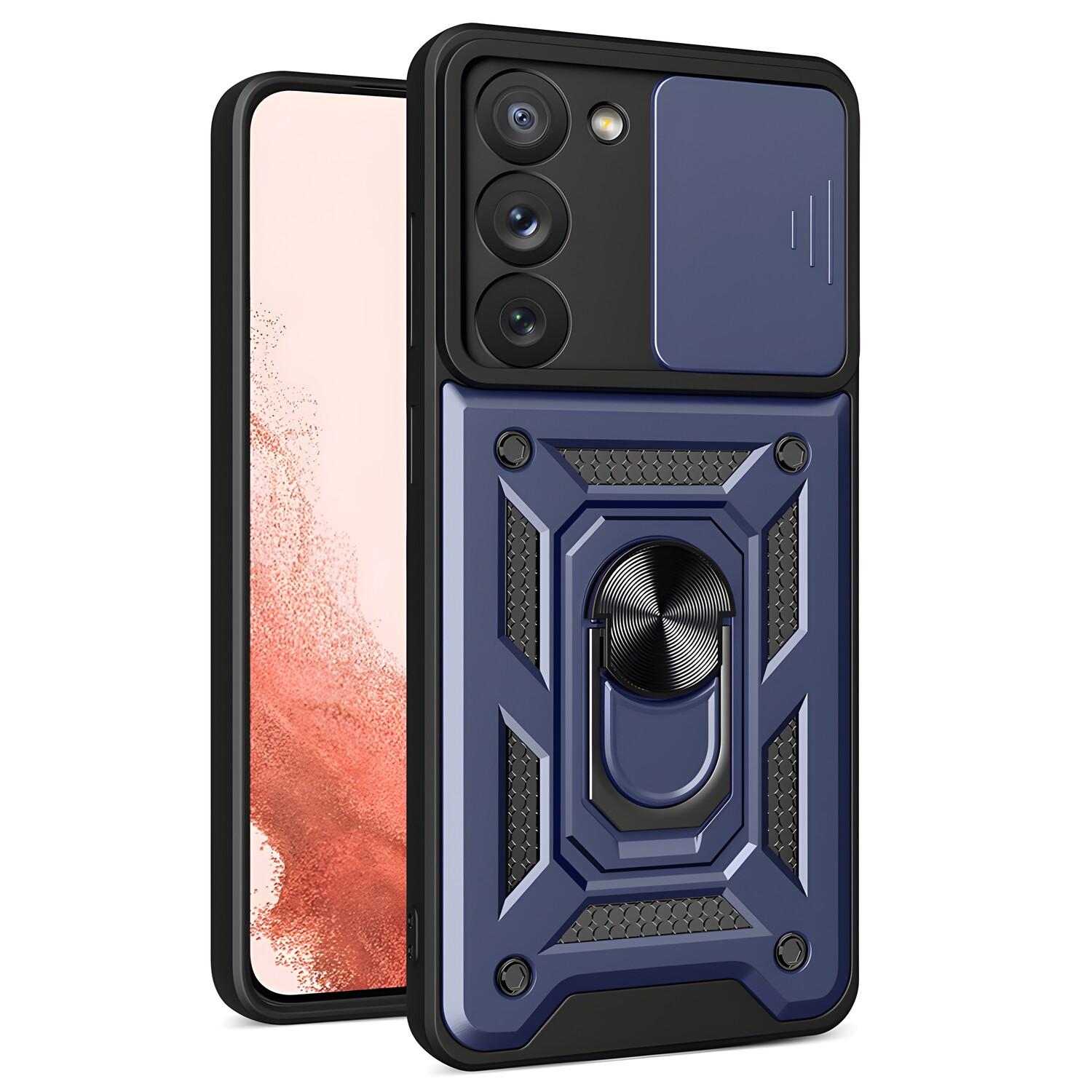 Custodia Hybrid Armor Camshield per Samsung Galaxy S23 Plus - Tamsiai mėlyna
