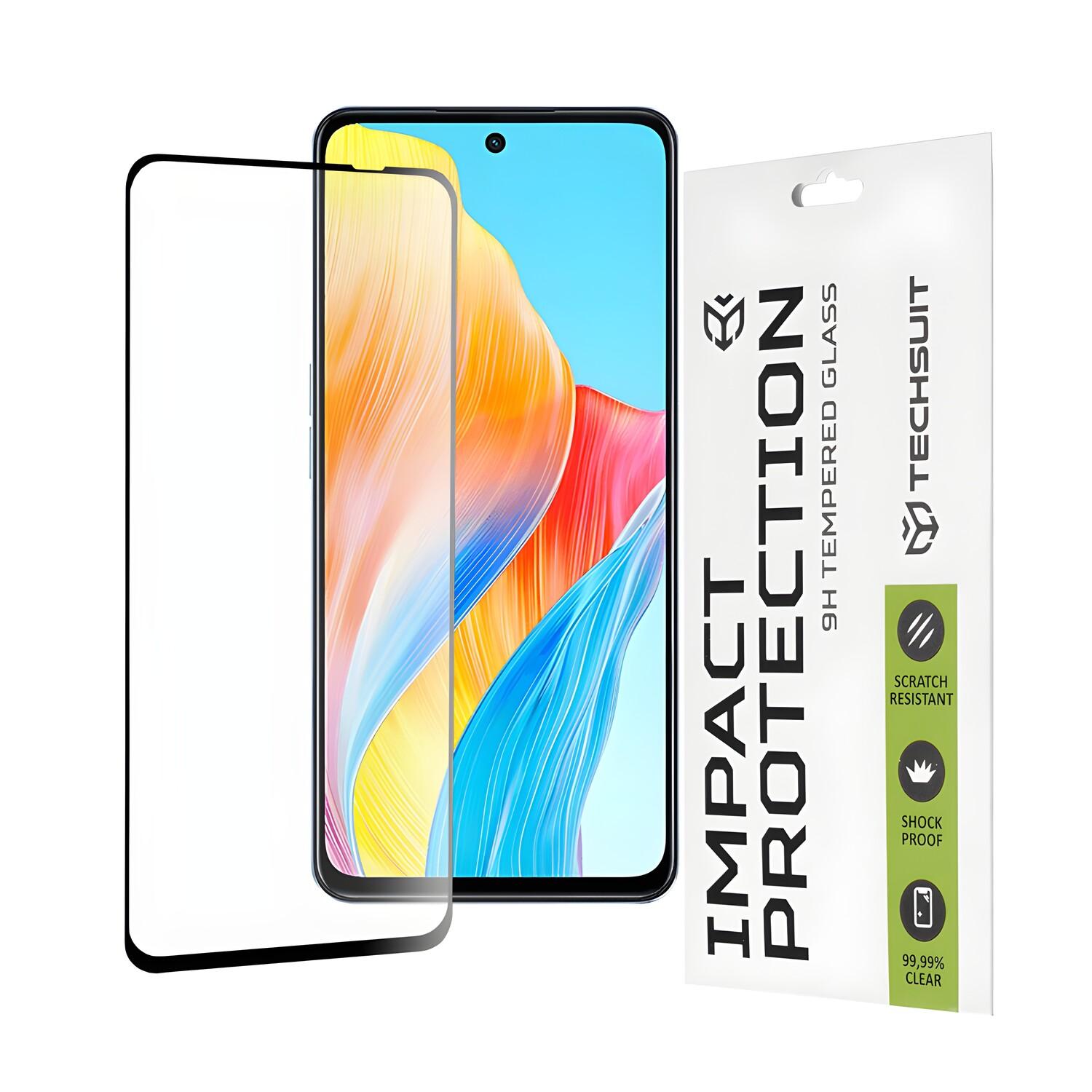 Techsuit 111D vetro protettivo a copertura totale per Oppo A98 5G - Nero