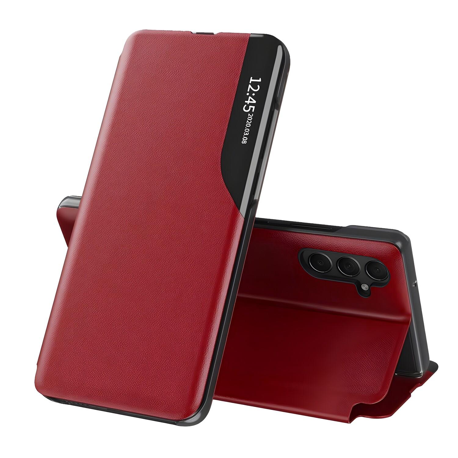 Custodia a libro elegante View Case per Samsung Galaxy A15 - Raudona