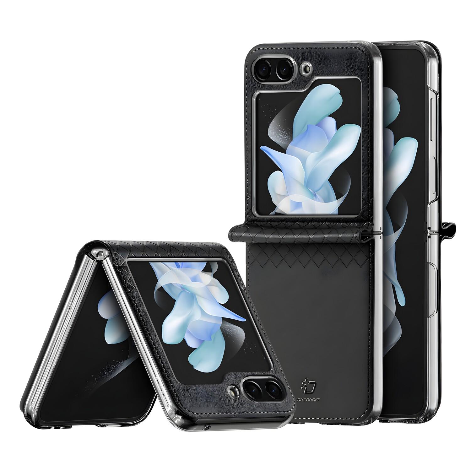 Custodia a libro Dux Ducis Bril per Samsung Galaxy Z Flip5 - Juoda