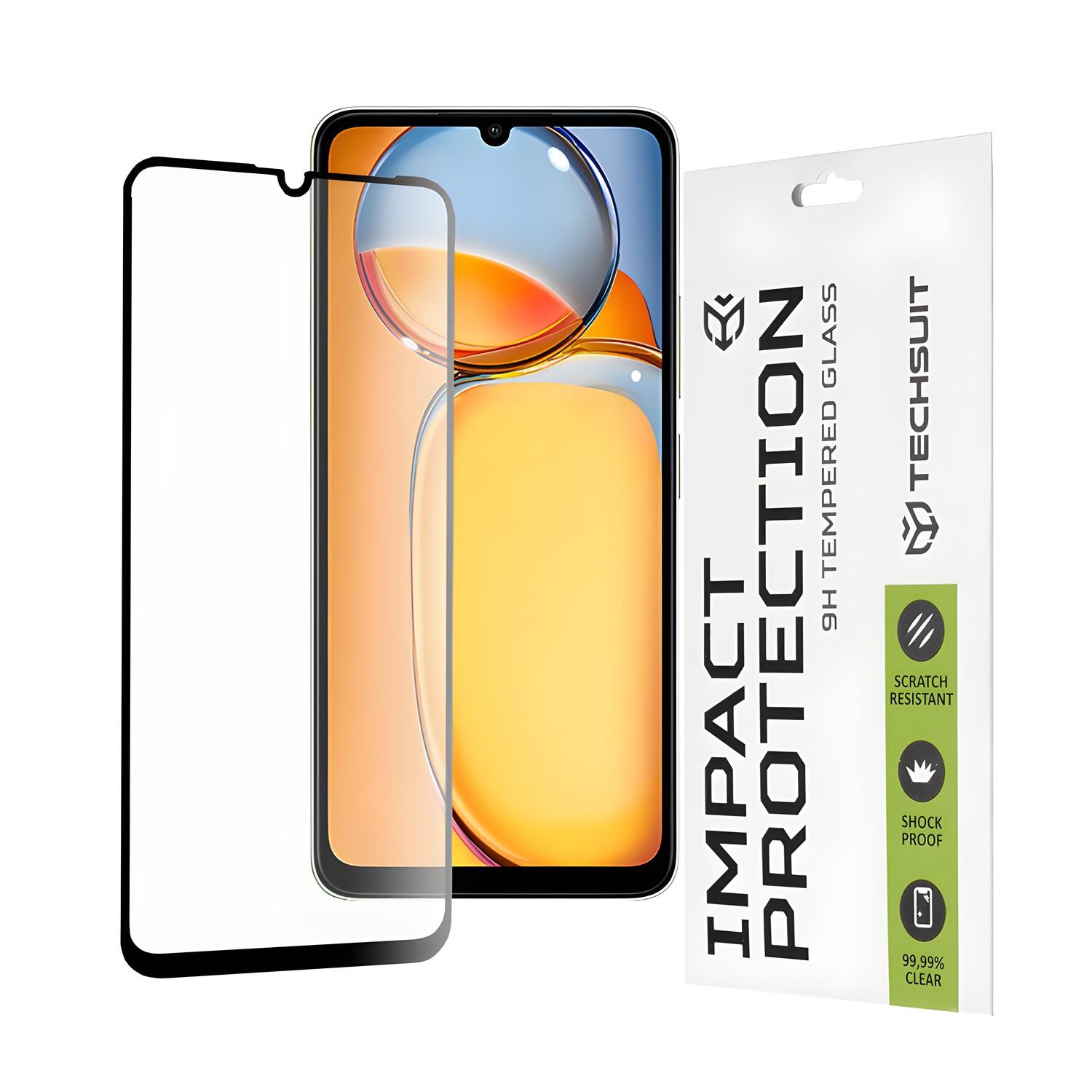 Vetro protettivo Full Cover 111D Techsuit per Xiaomi Redmi 13C 5G/Redmi 13C 4G/Poco C65/Poco M6 - Juoda