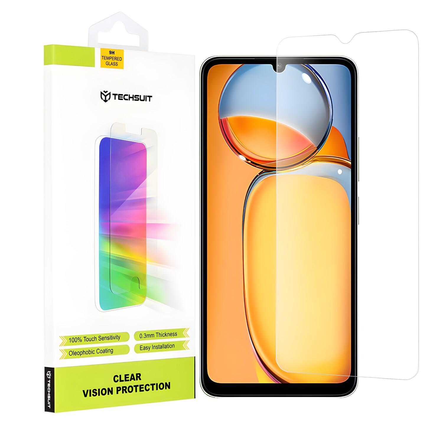 Vetro protettivo 9H Techsuit per Xiaomi Redmi 13C 5G/Redmi 13C 4G/Poco M5/Poco C65 - Permatoma