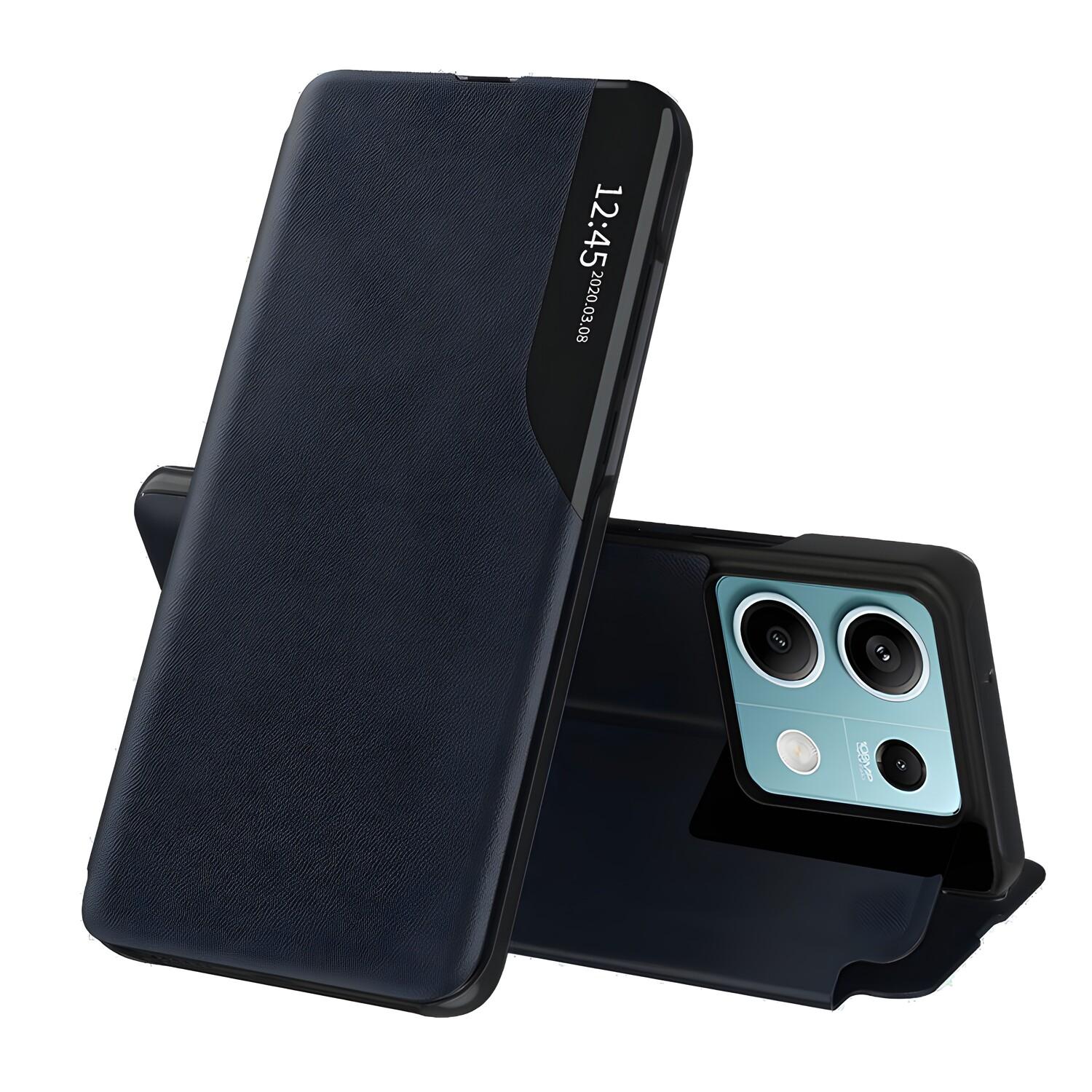 Custodia a libro elegante View Case per Xiaomi Redmi Note 13 - Tamsiai mėlyna