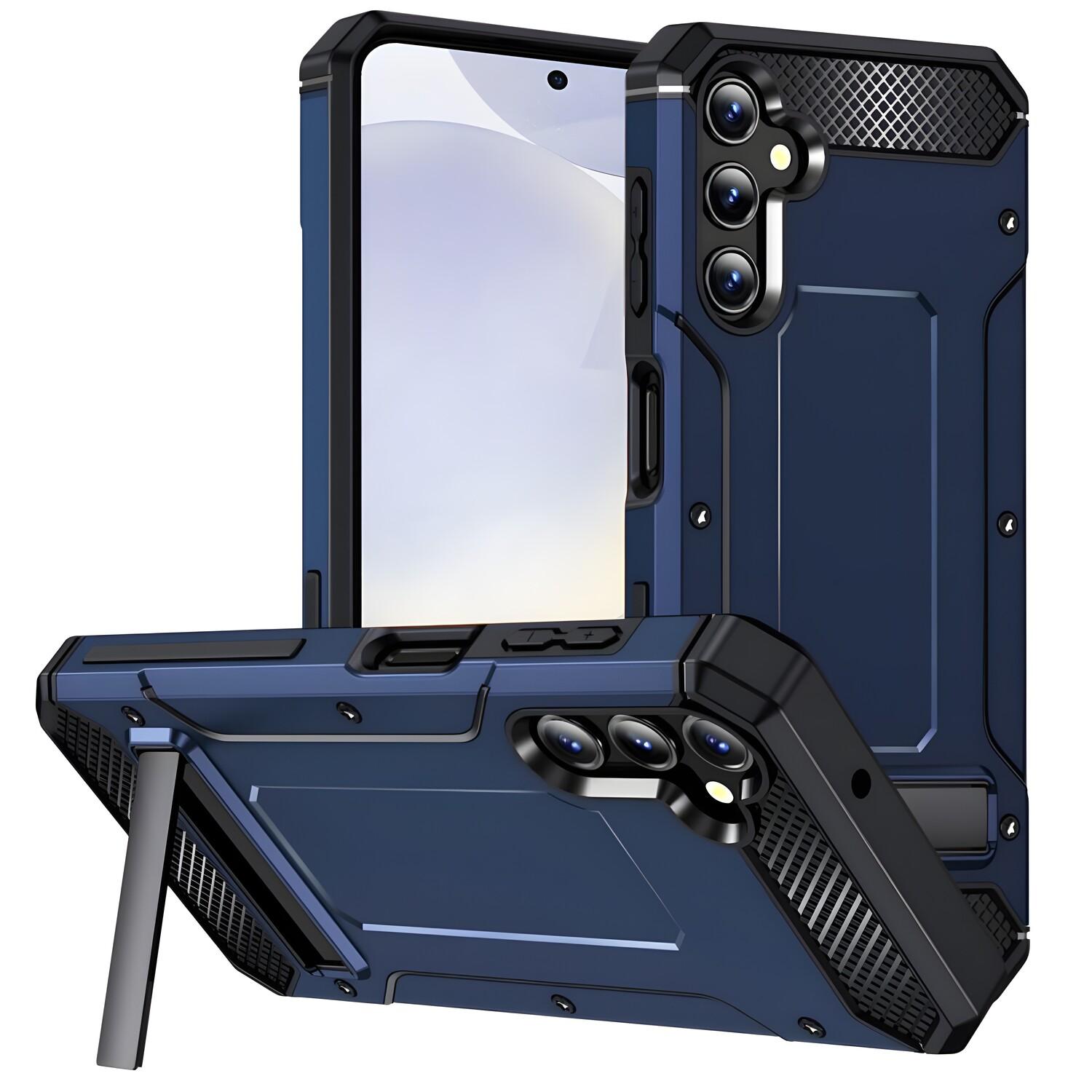 Custodia Hybrid Armor Kickstand per Samsung Galaxy S24 Plus - Tamsiai mėlyna