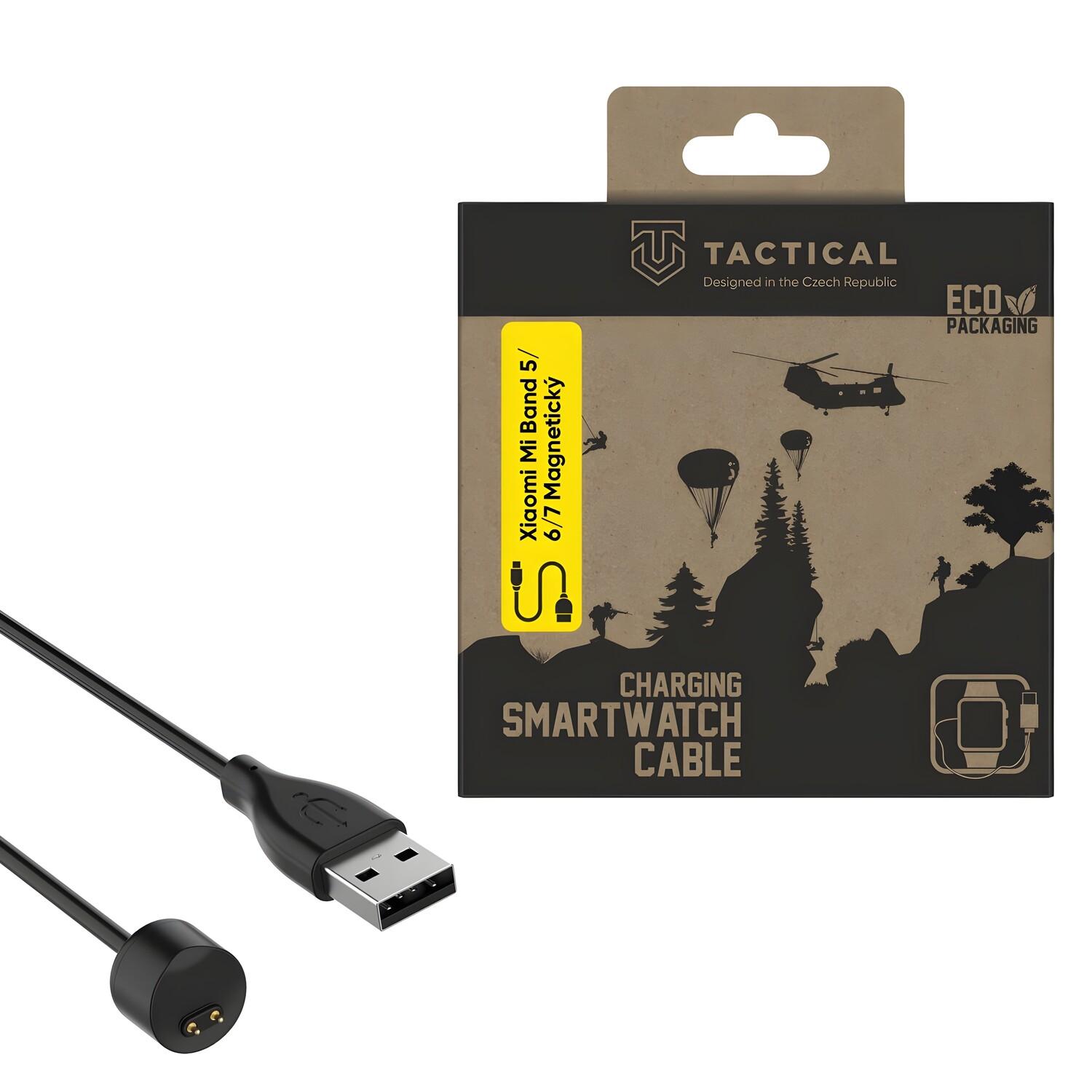 Cavo di ricarica USB tattico per Xiaomi Mi Band 5 / 6 / 7 - Nero