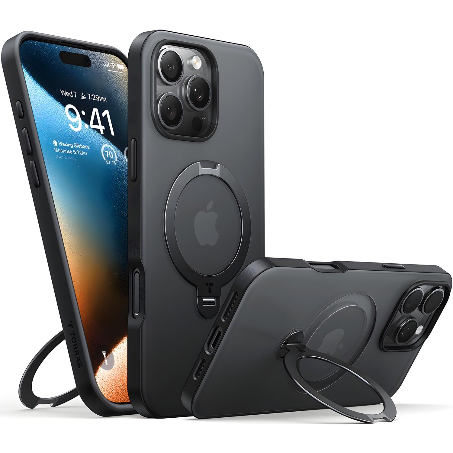 Custodia Torras Ostand Spin Series – iPhone 16 Pro Max – Nera