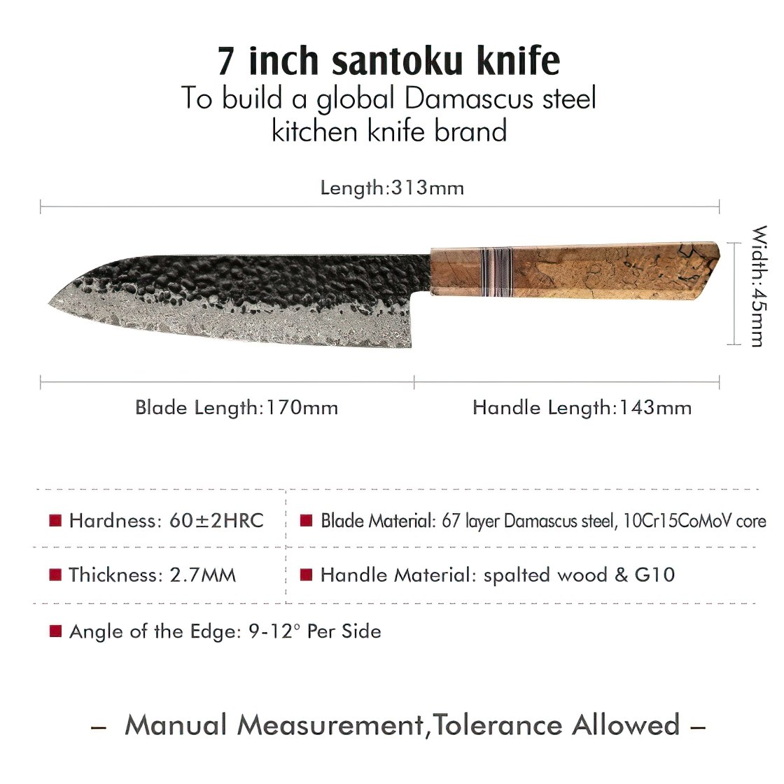 Coltello da cucina damascato ZE-37434 - Slicer / Marrone