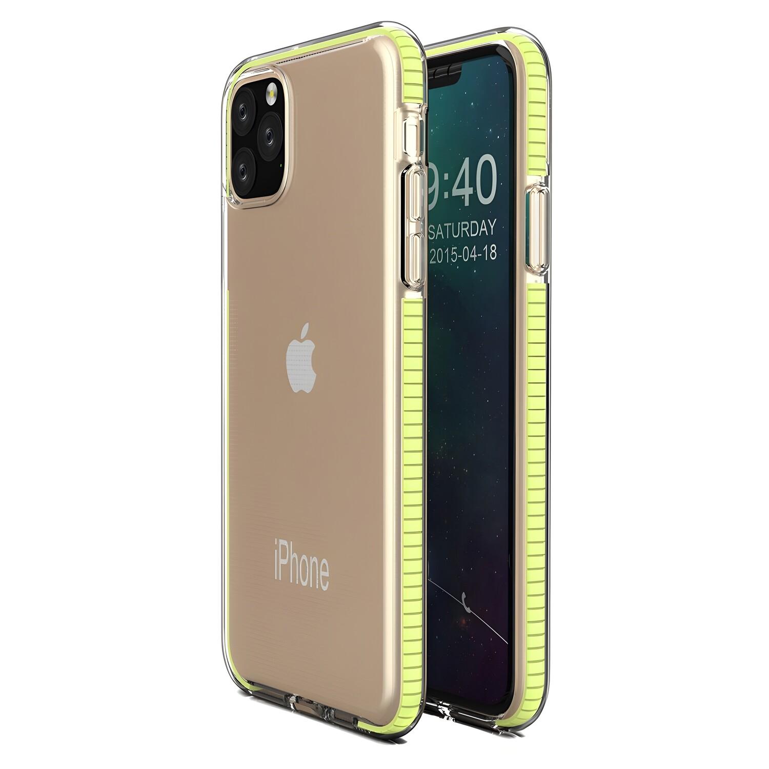 Custodia Spring clear TPU per Apple iPhone 11 Pro Max - Geltona