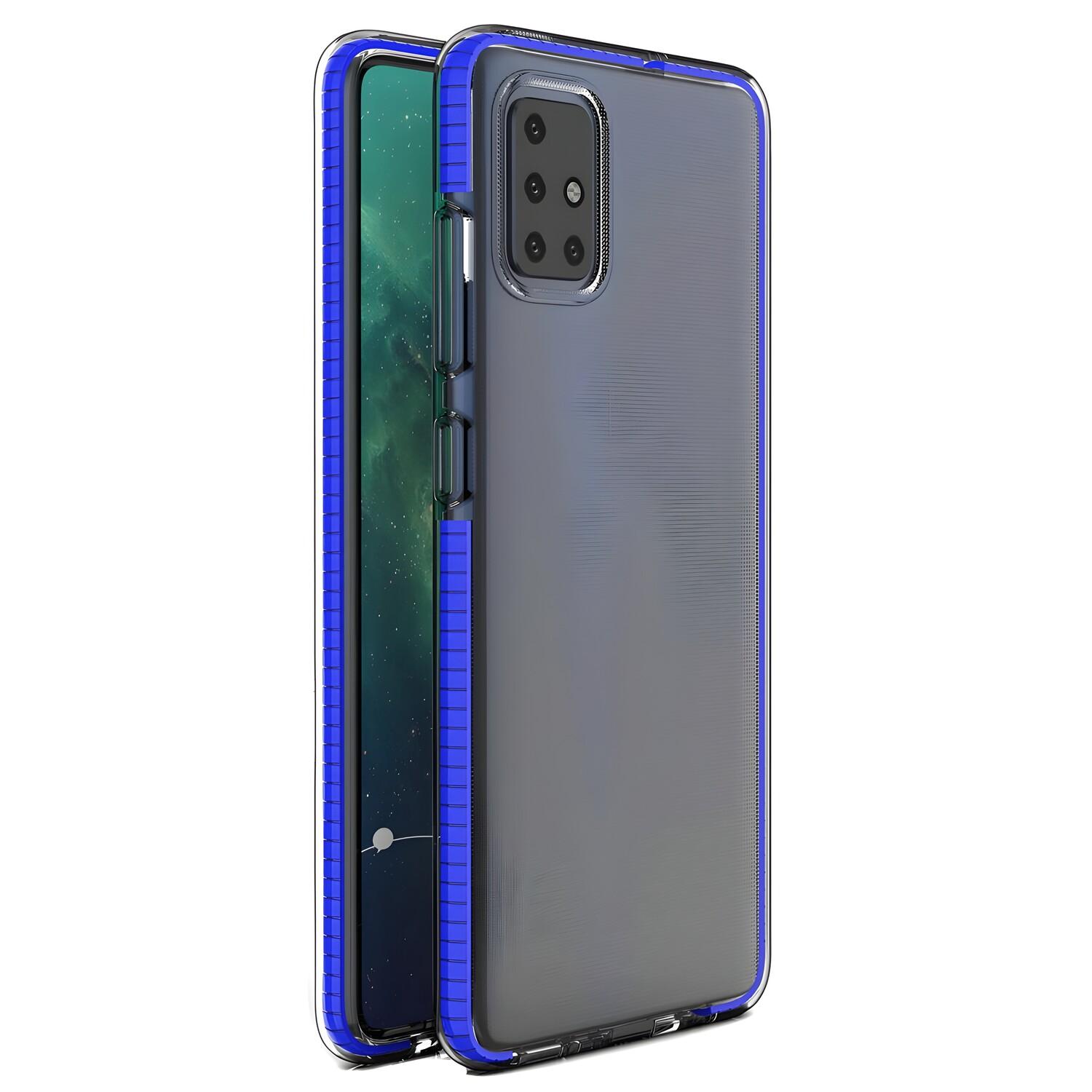 Custodia Spring clear TPU per Xiaomi Redmi Note 9/Redmi 10X 4G - Tamsiai mėlyna