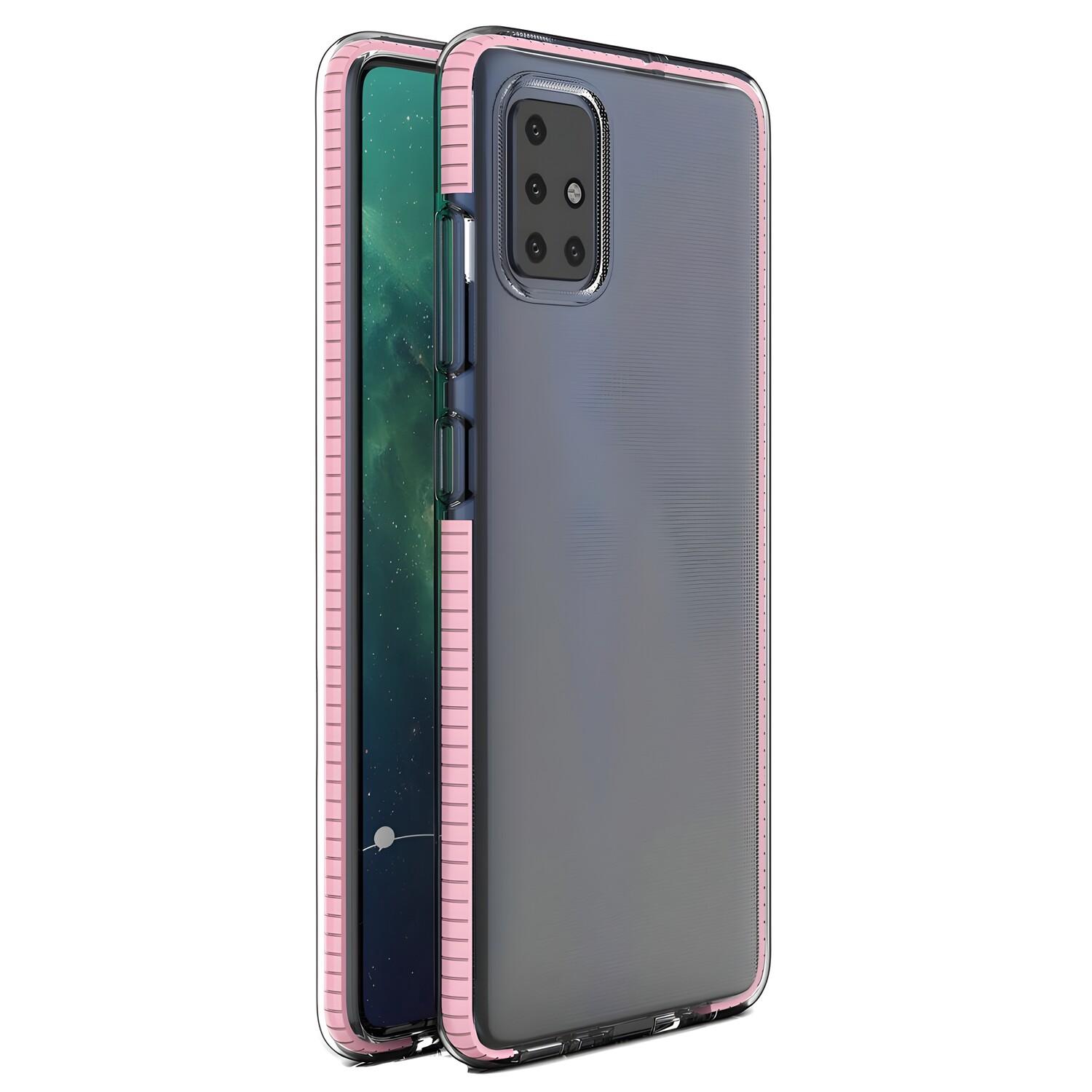 Custodia Spring clear TPU per Samsung Galaxy A21s - Šviesiai rožinė