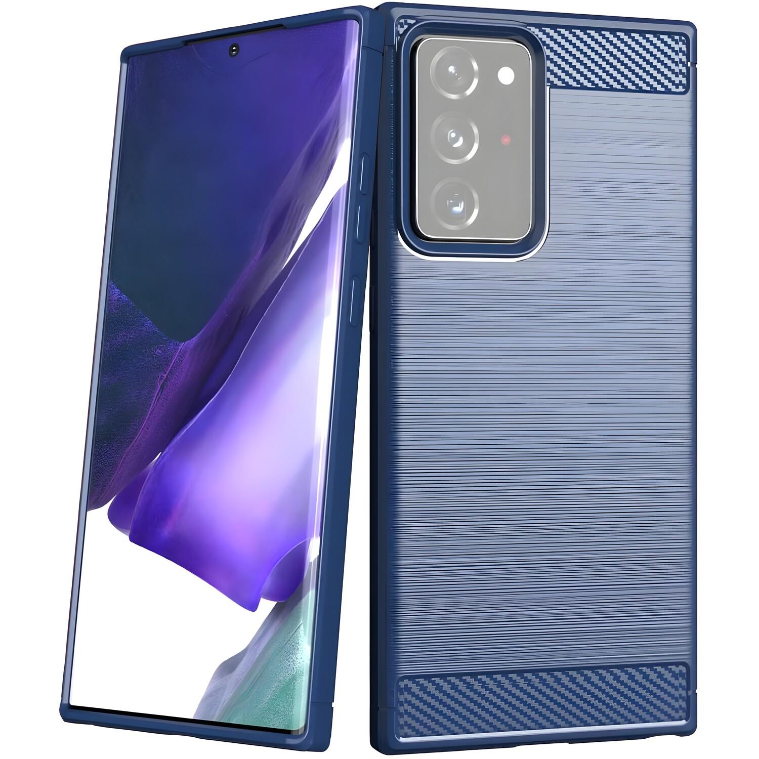 Custodia Carbon Shield TPU per Samsung Galaxy Note 20 Ultra - Mėlyna