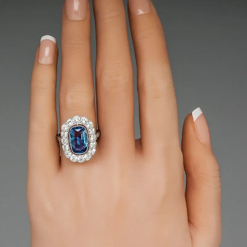 Anello CA-29920 - Argento / Blu / 57mm