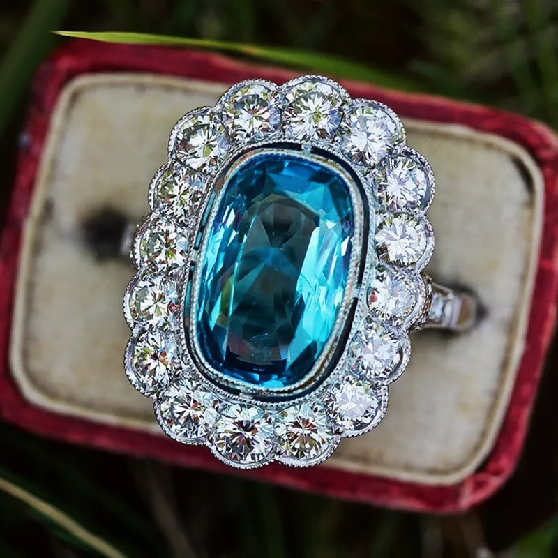 Anello CA-29920 - Argento / Blu / 57mm