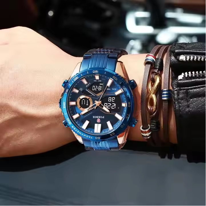 Orologio FOXBOX LU-34968 - Argento / Nero