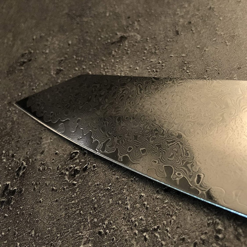 Coltello da cucina damascato IS-14038 - Nero