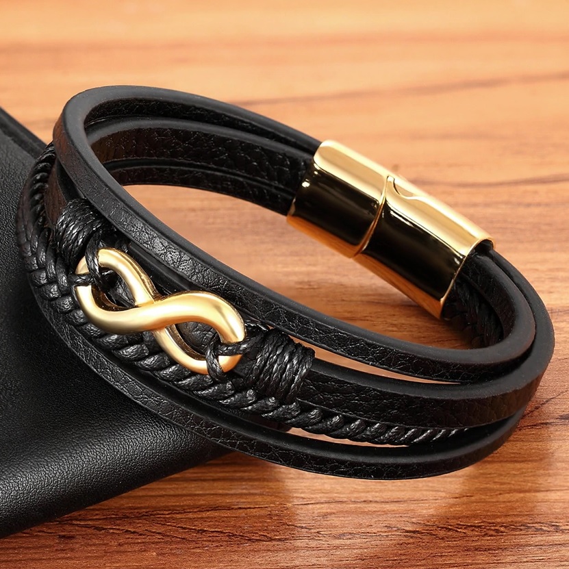 Bracciale da Uomo IN-33320 - Marrone / Argento