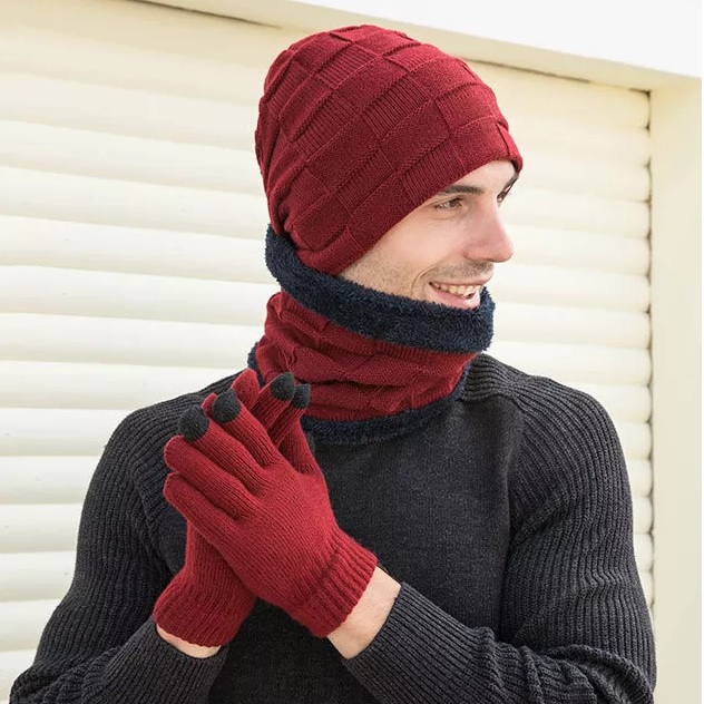 Set invernale da uomo - Bordeaux