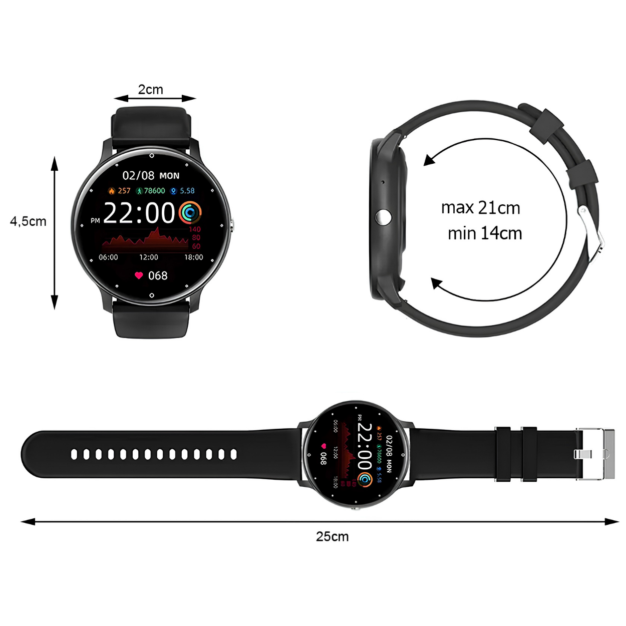 Smart orologio ZL02 - Nero