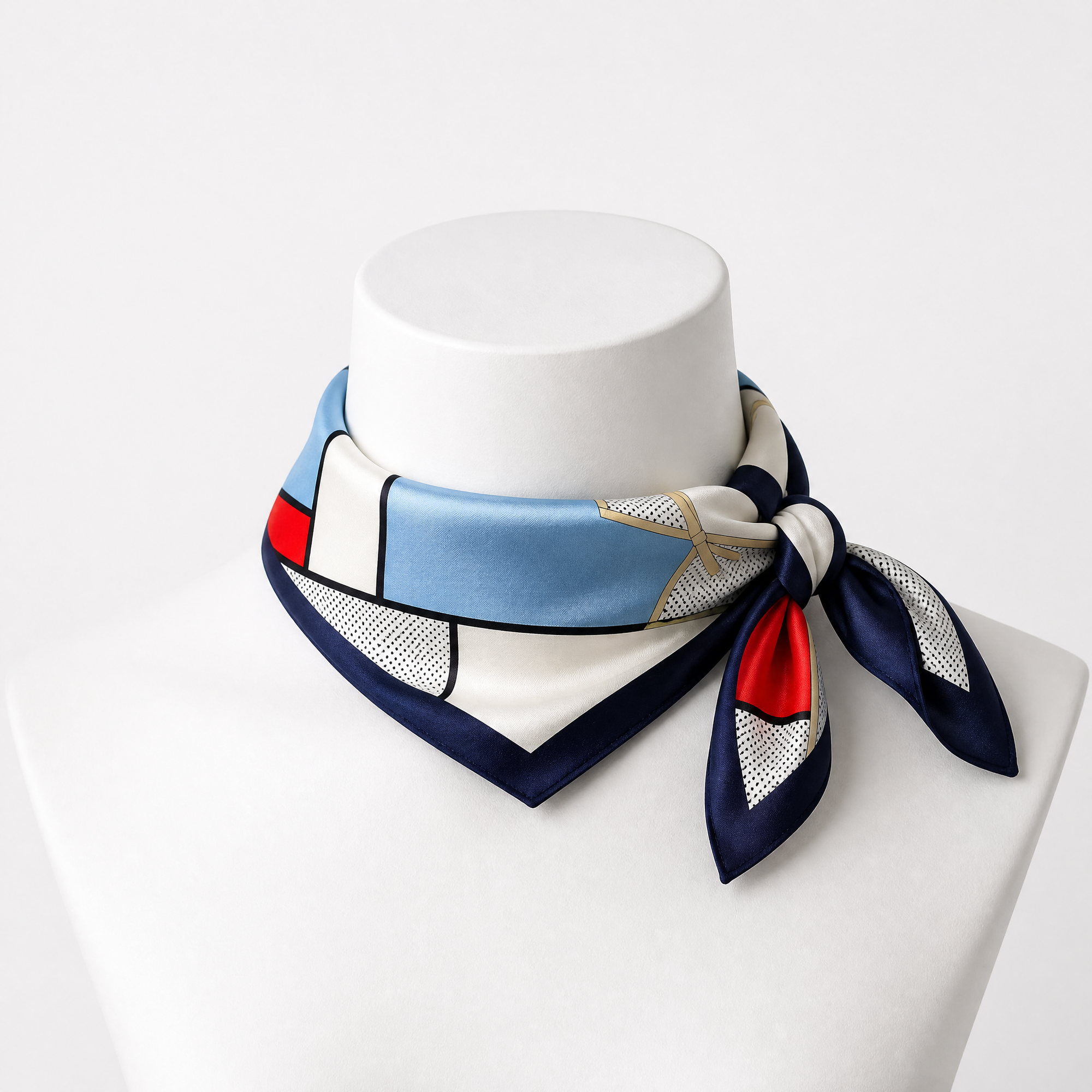 Foulard RU-42113 - Bianco / Blu