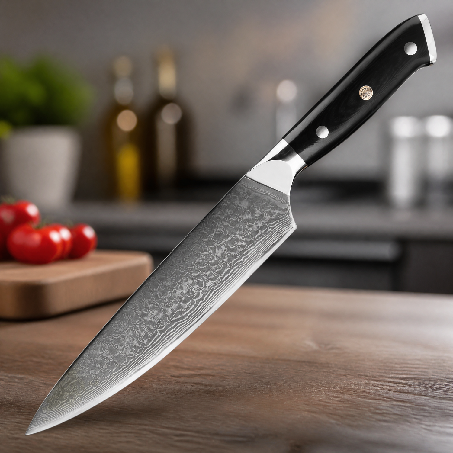 Coltello da cucina damascato KX-42115 - Universale / Nero