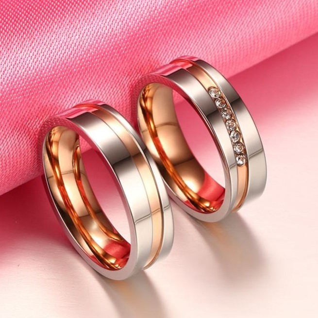 Anello da Uomo FA-4866 - Argento / Rosa / 62mm