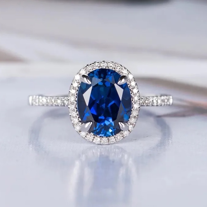 Anello RO-35618 Blue - Argento / Blu / 55mm