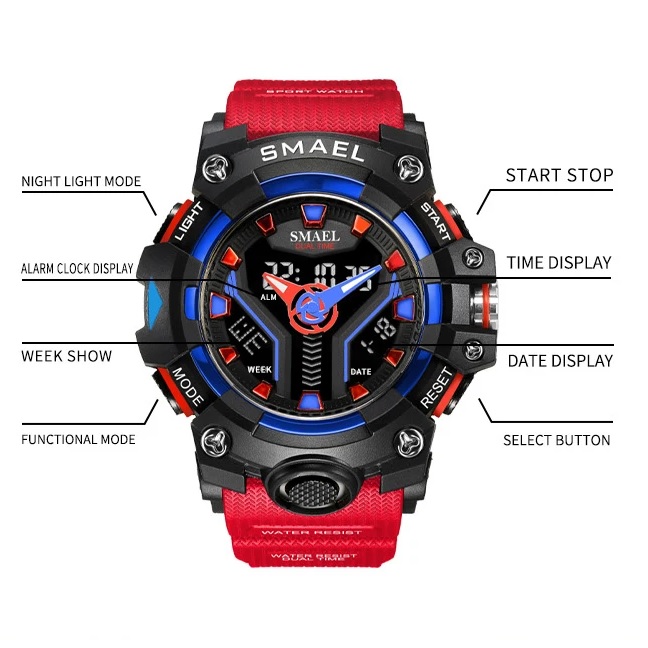 Orologio SMAEL FL-29469 - Blu / Arancione