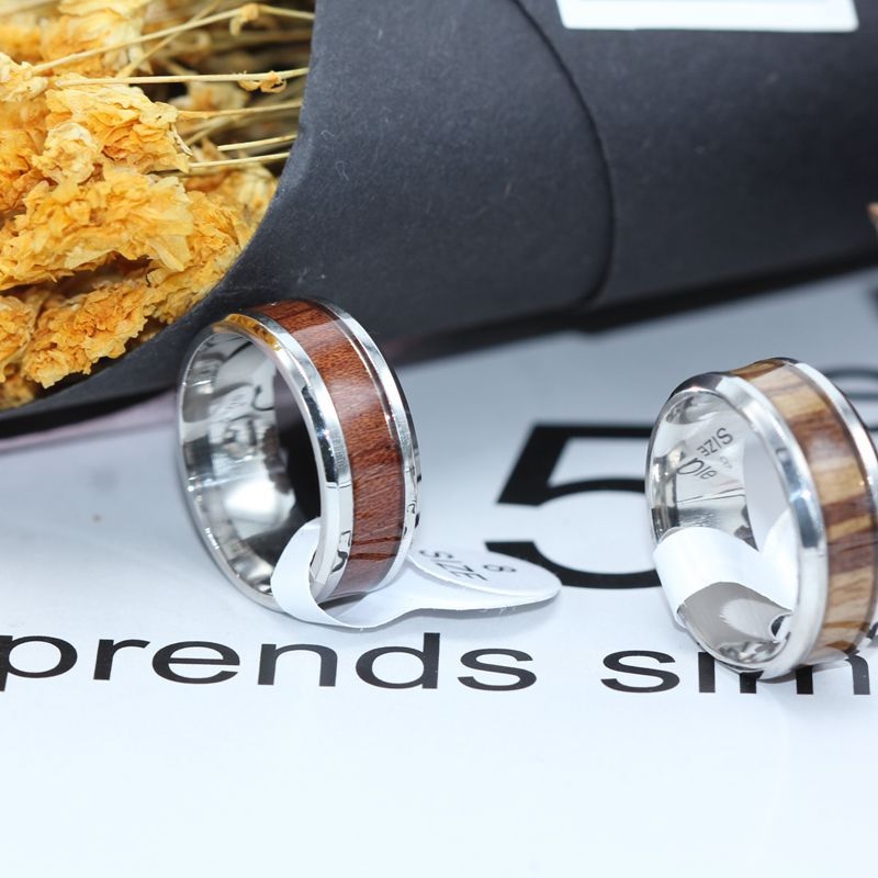 Anello WO-17178 - Argento / Marrone Scuro / 65mm