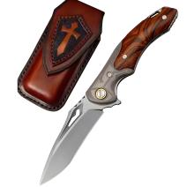 Coltello pieghevole da esterno HARAHU TA-35376 - Marrone