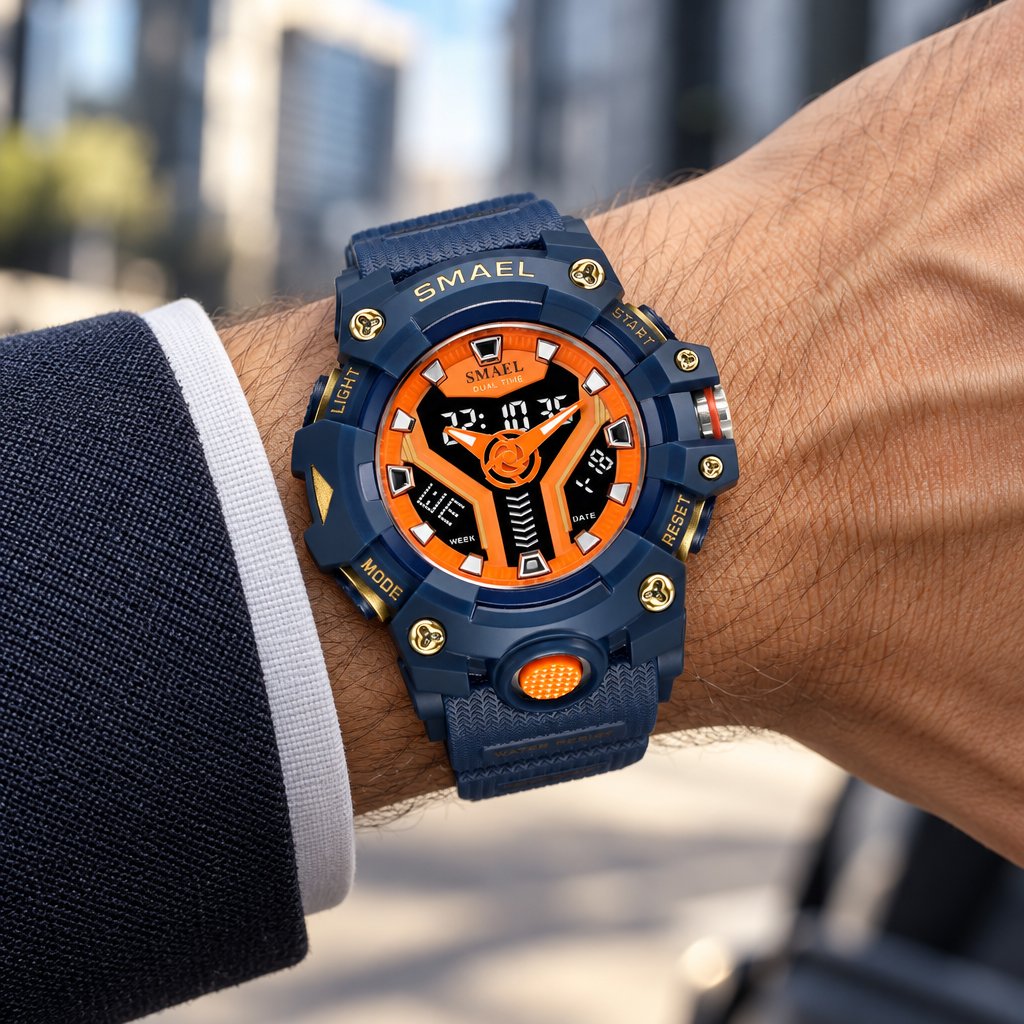 Orologio SMAEL FL-29469 - Blu / Arancione
